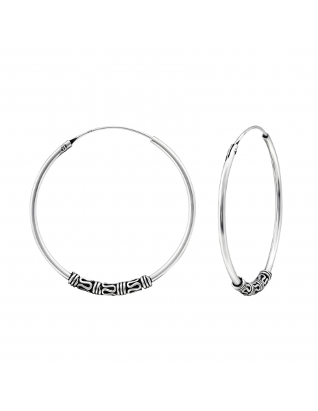 Argollas de plata bali 30mm