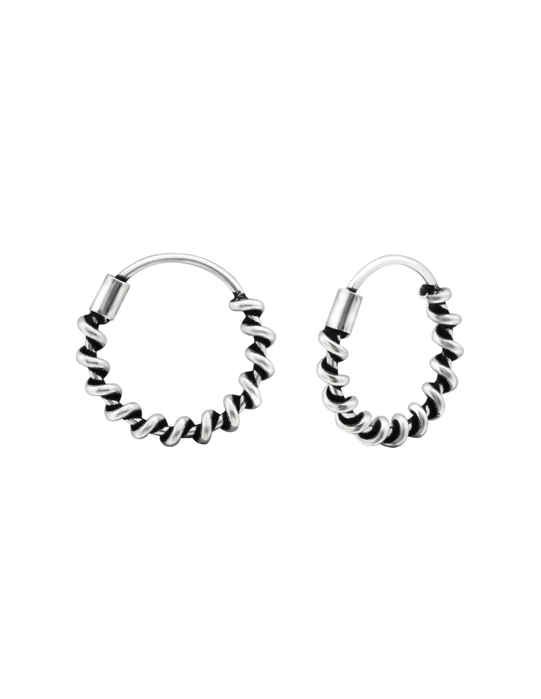 Argollas de plata bali 12mm