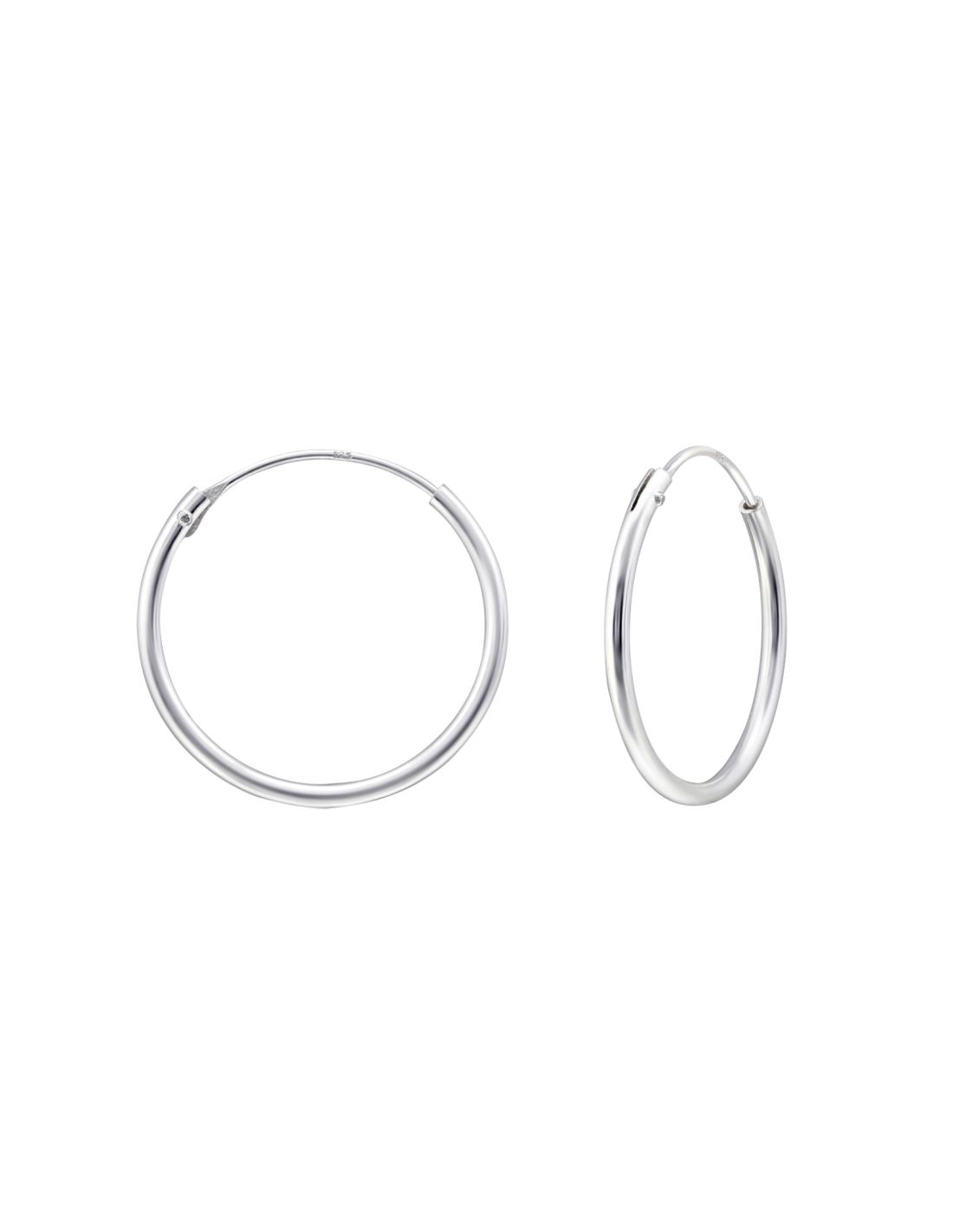 Argollas de plata lisas 18mm