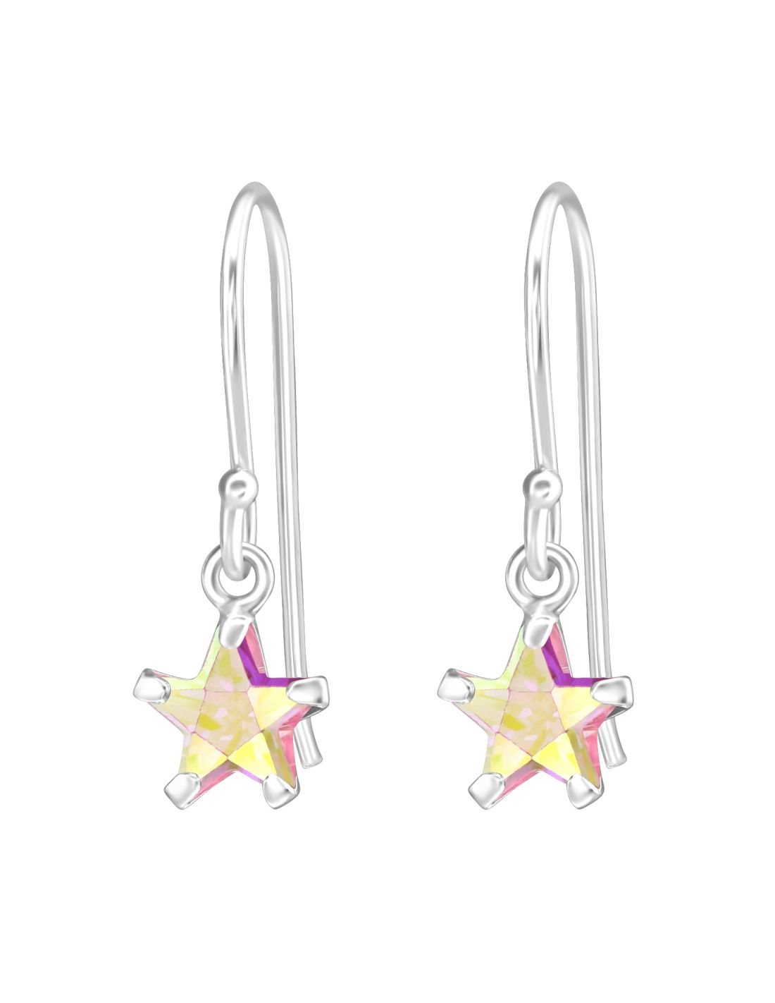 Aros de plata con estrella de...