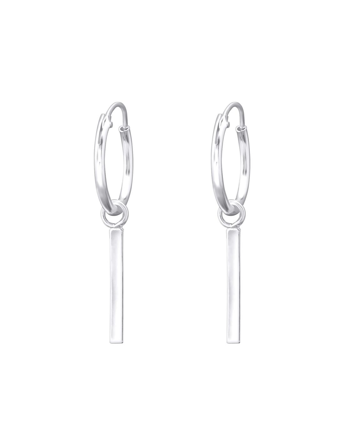 Argollas de plata con barra 24mm