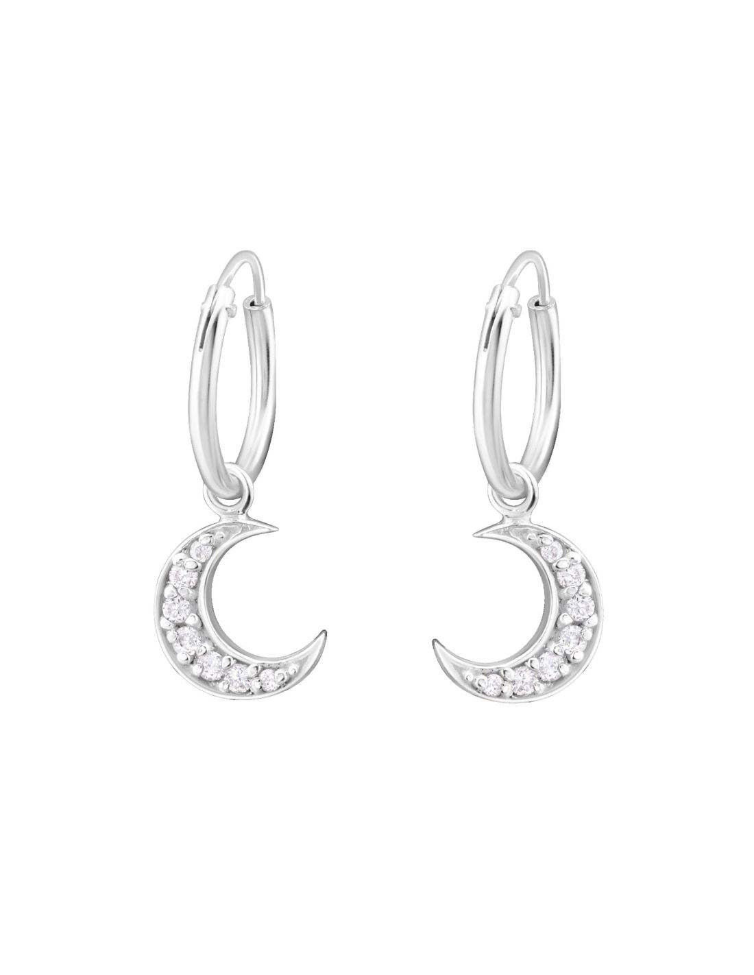 Argollas de plata de lunas con...