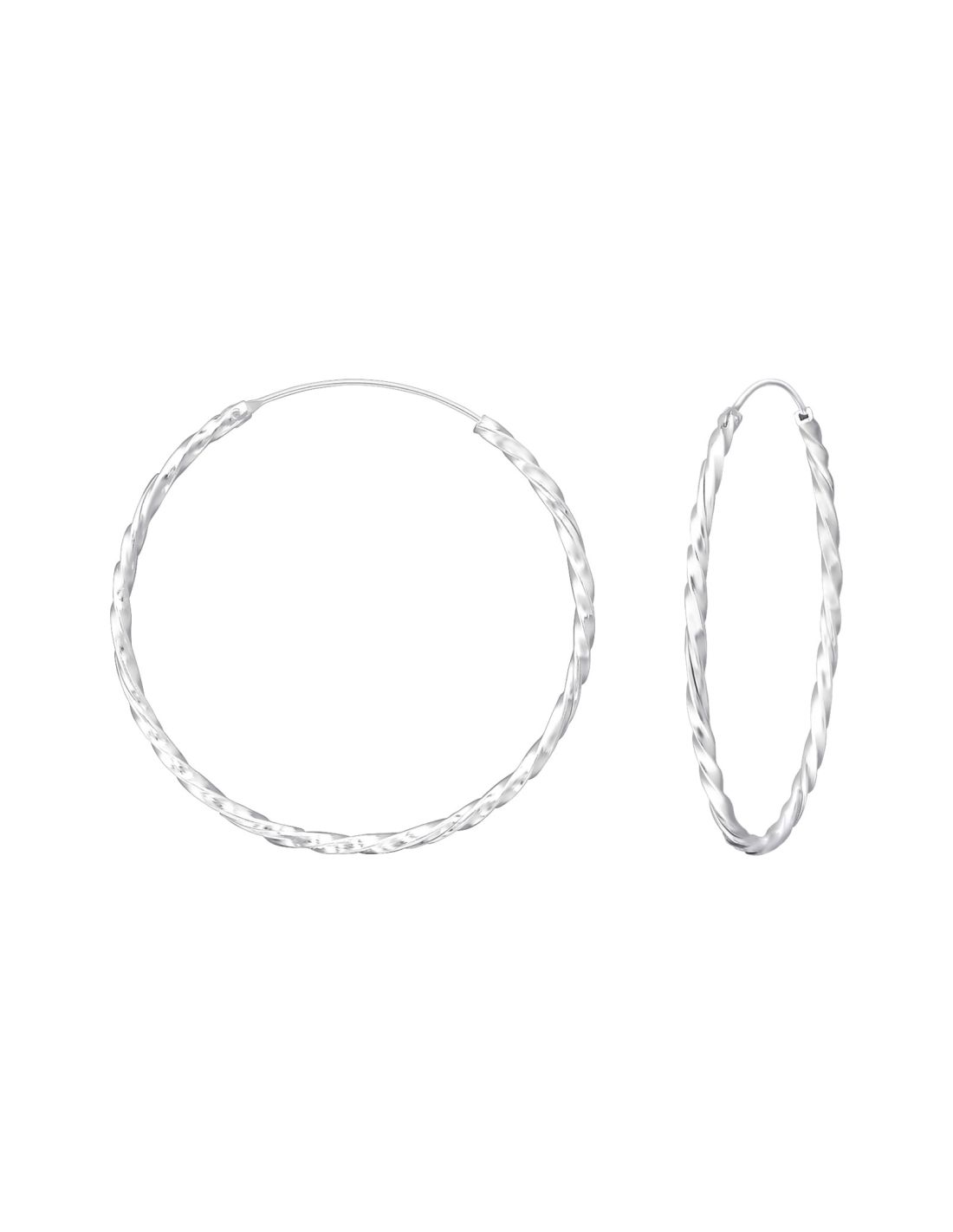 Argollas de plata entrelazada 30mm