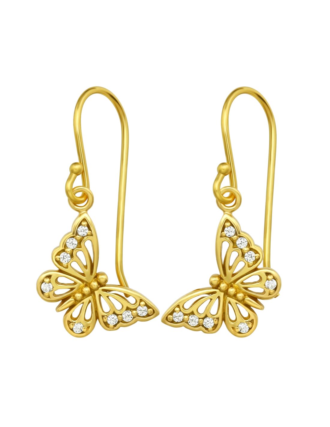 Aros de plata de mariposas con...