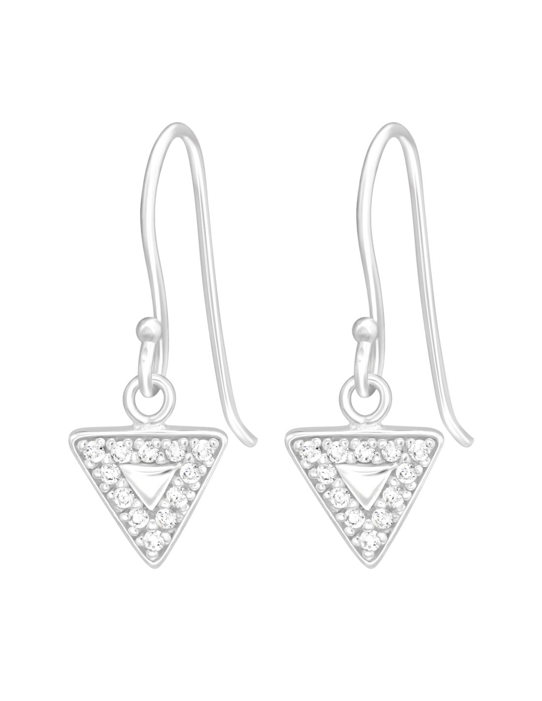 Aros de plata de triangulo con cristales