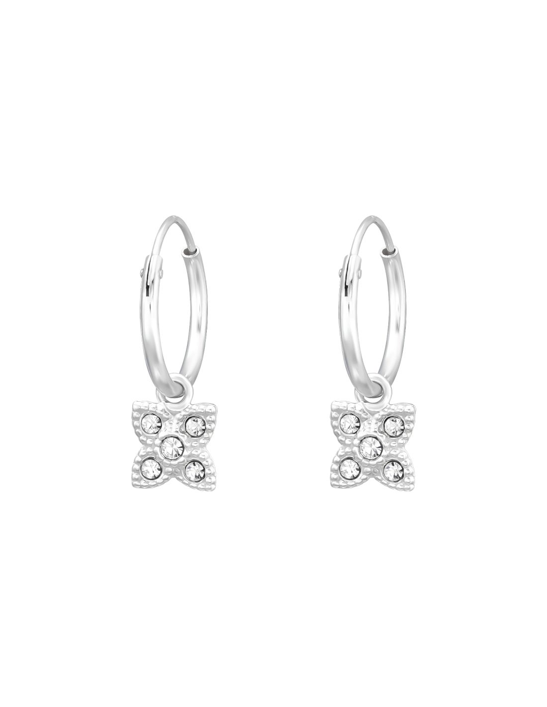 Argollas de plata de flores con...