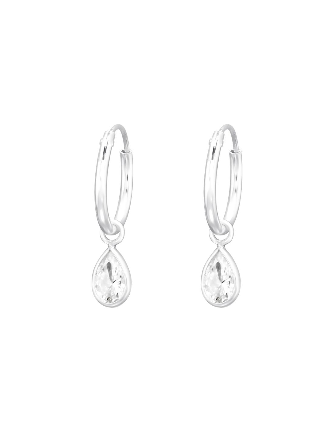 Argollas de plata con cristales 18mm