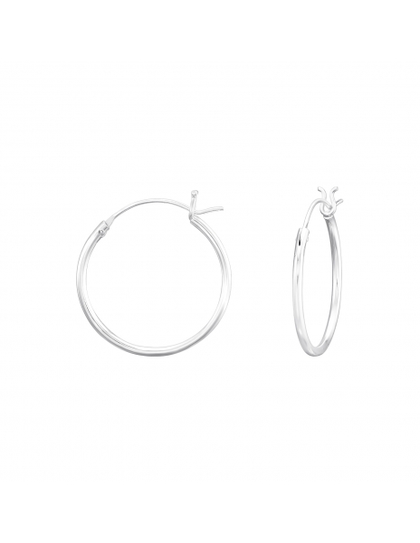 Argollas de plata lisas 18mm