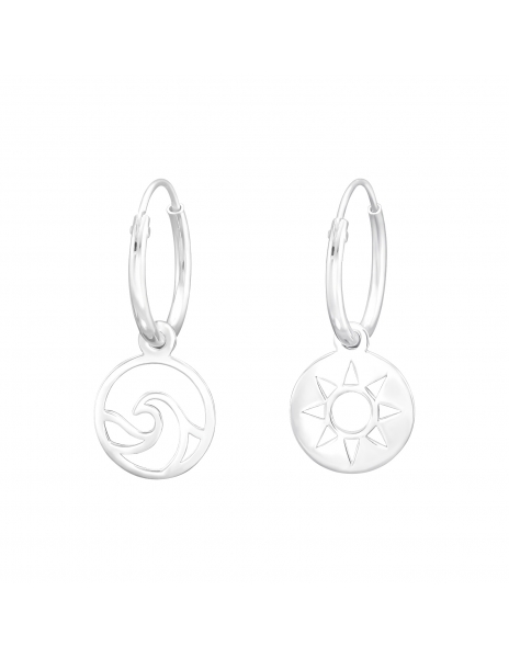 Argollas de plata de sol 21mm