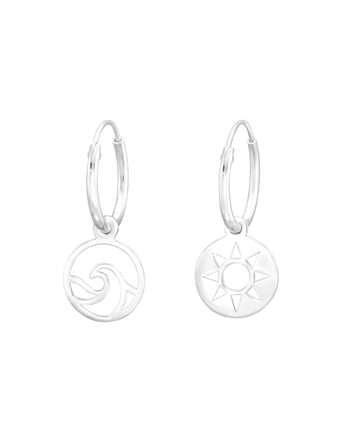Argollas de plata de sol 21mm