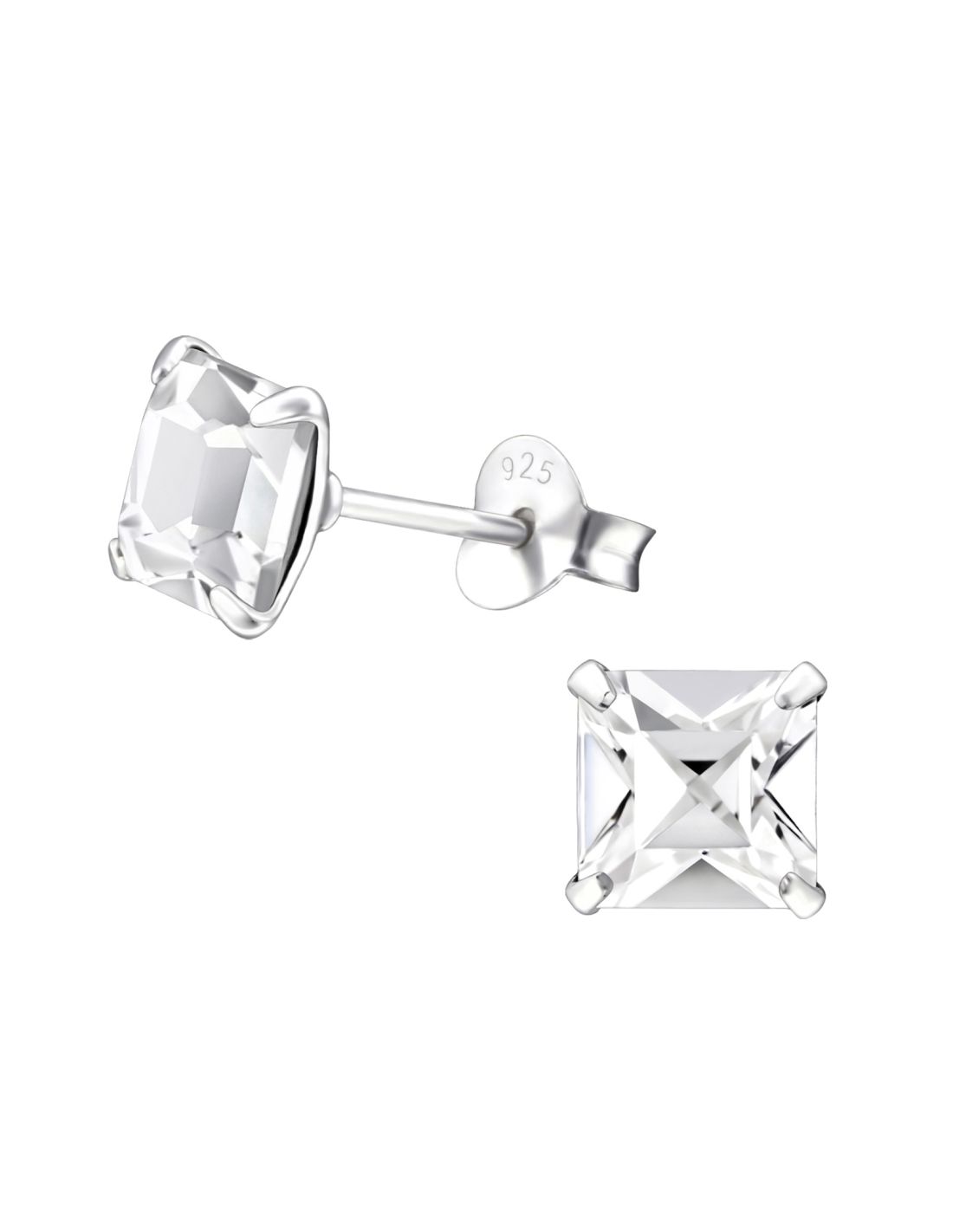 Aros de plata con cristal 6mm