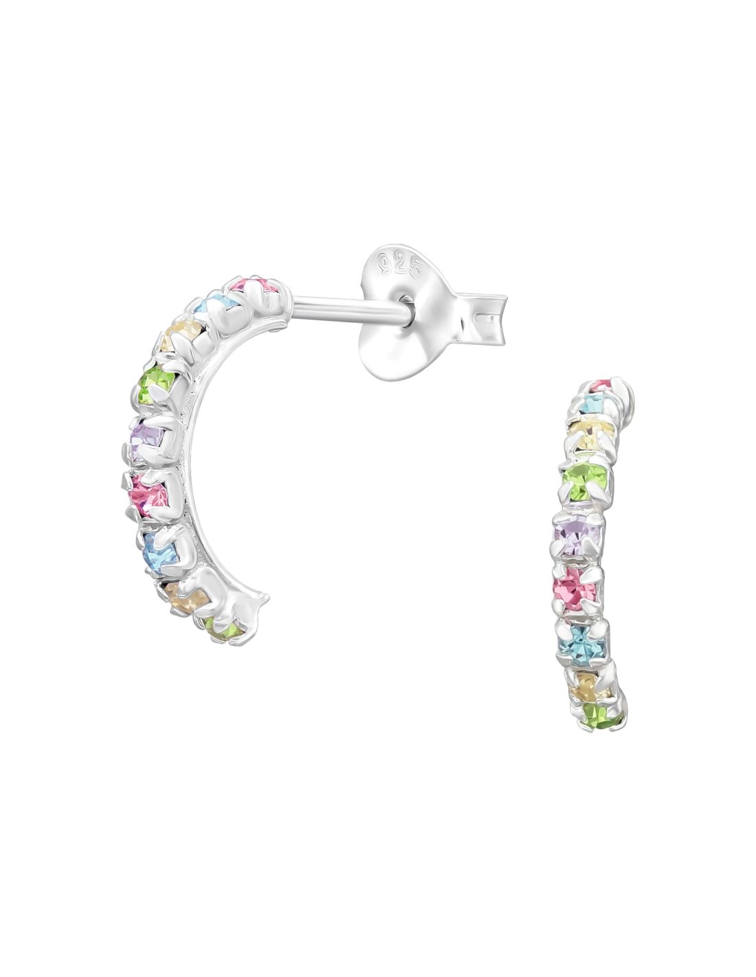 Semi argolla de plata con circones 13mm