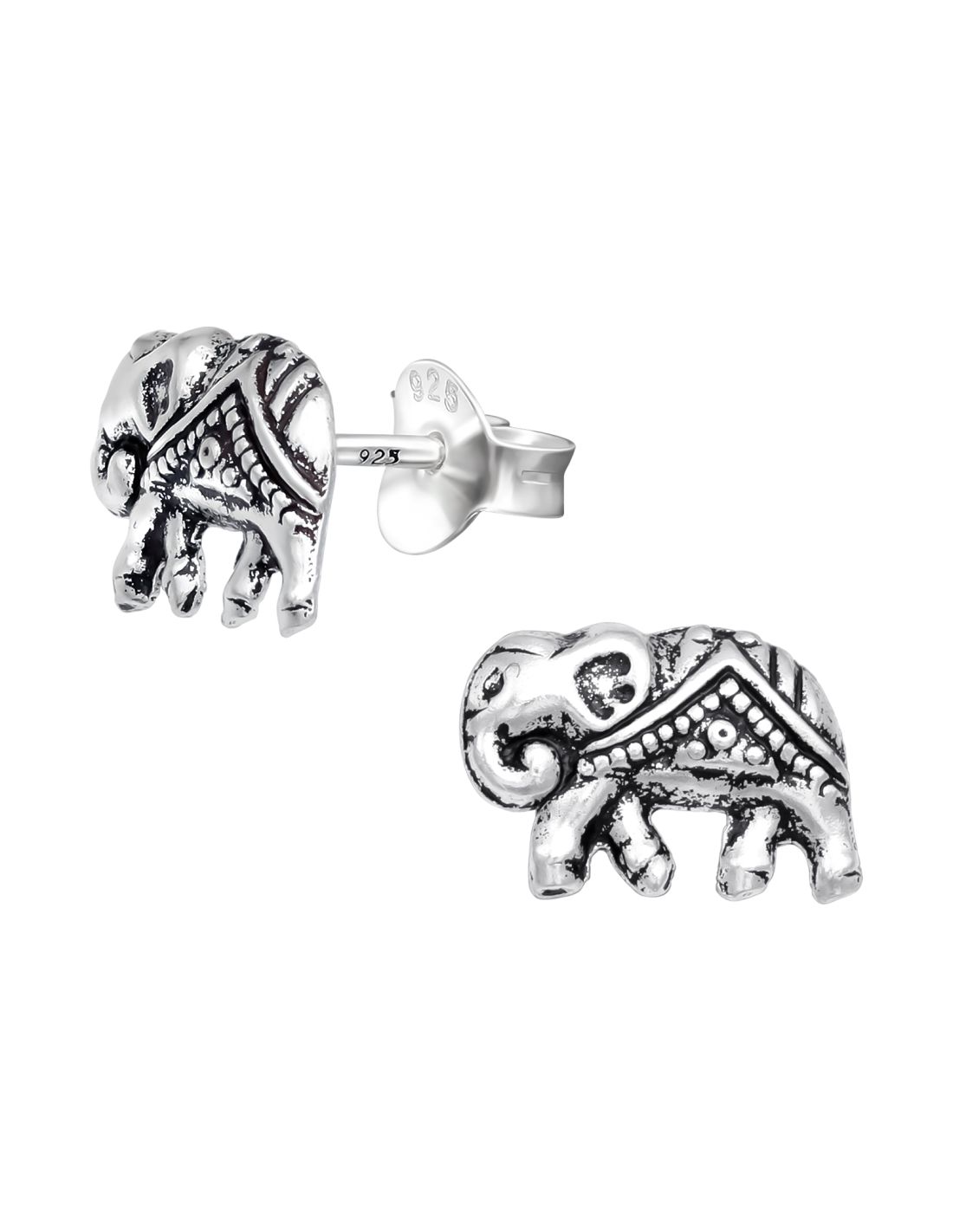 Aros de plata de elefantes 9mm