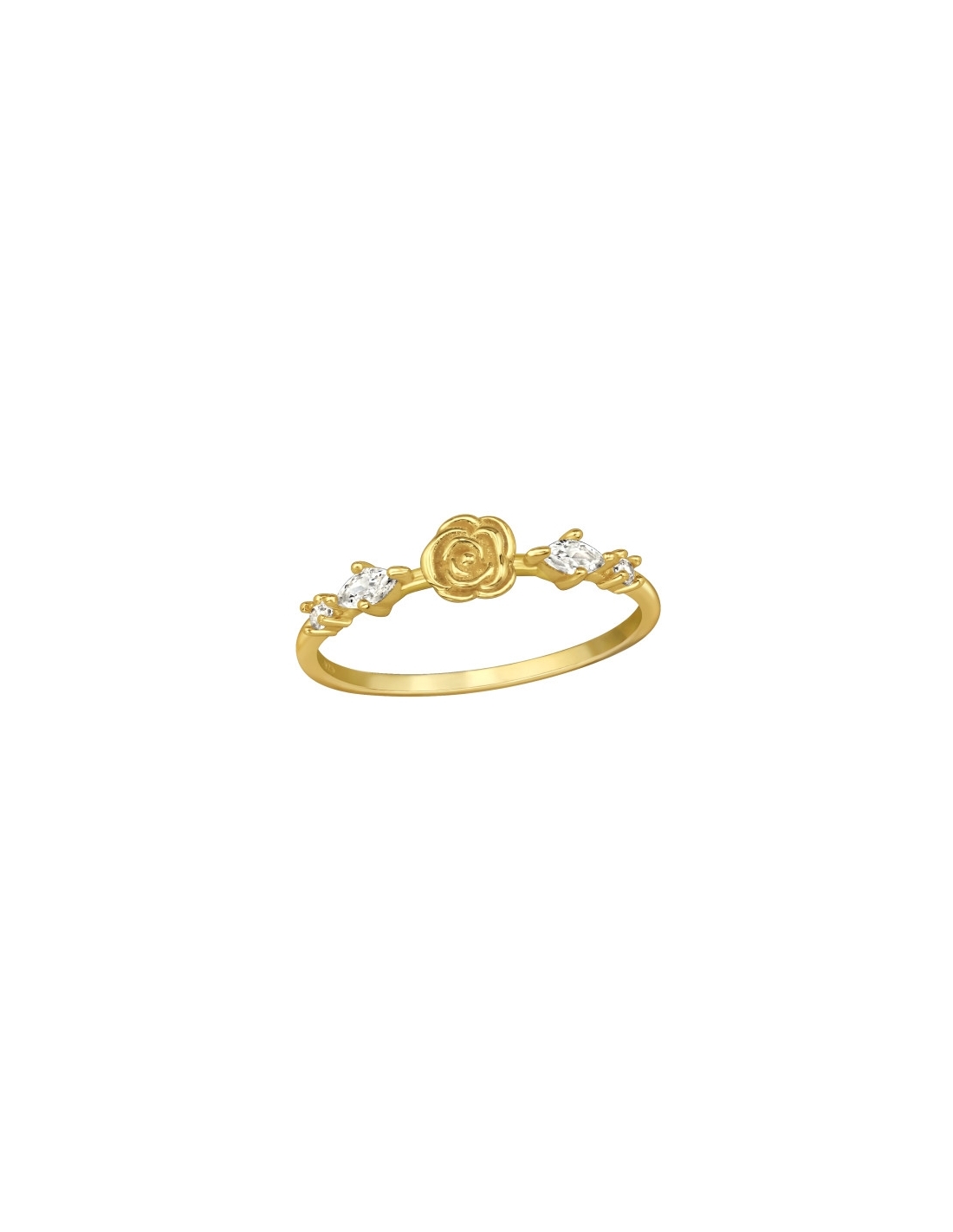 Anillo de plata Bañado en oro 24k con...