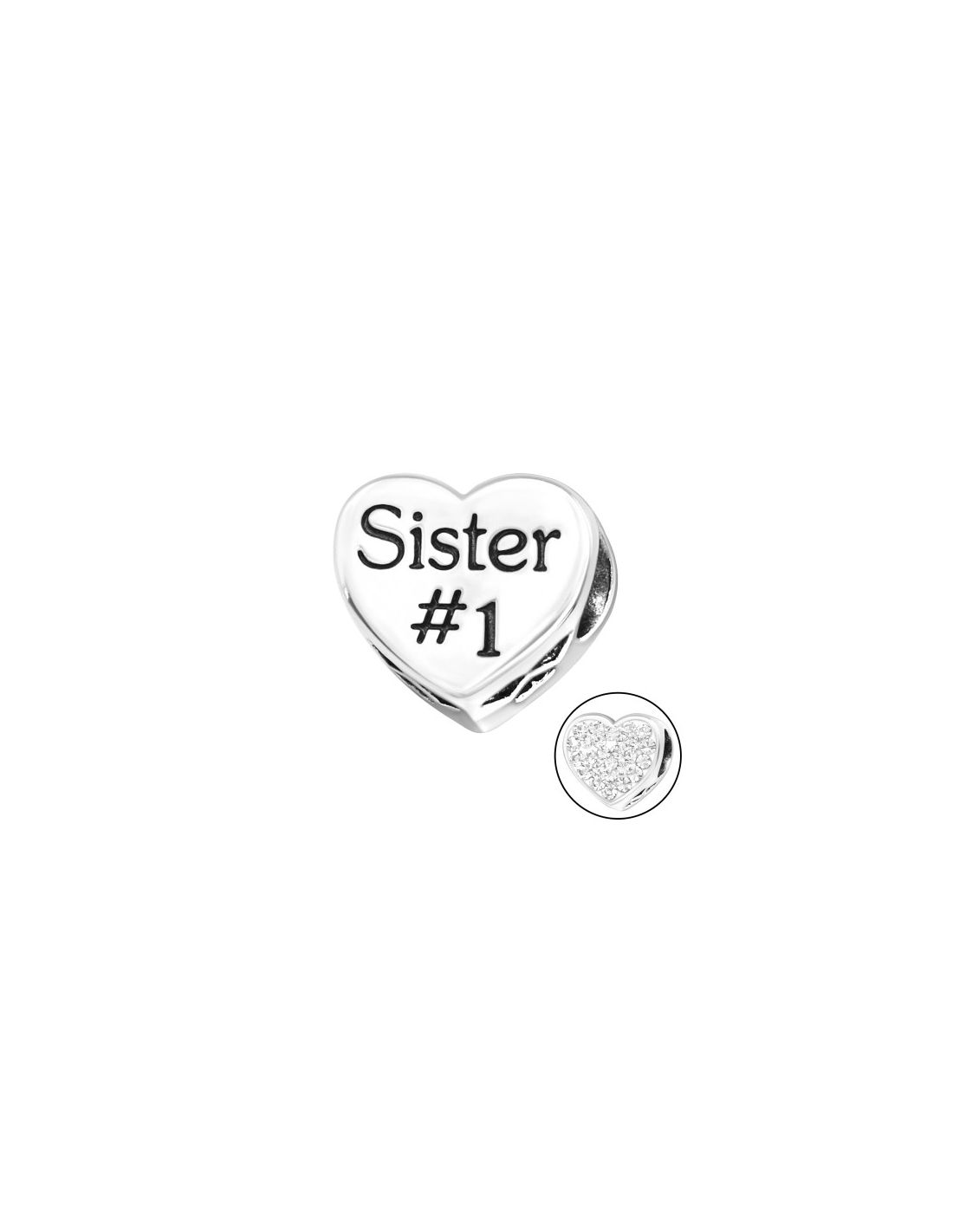 Charms de Plata 925 Heart Sister 10078