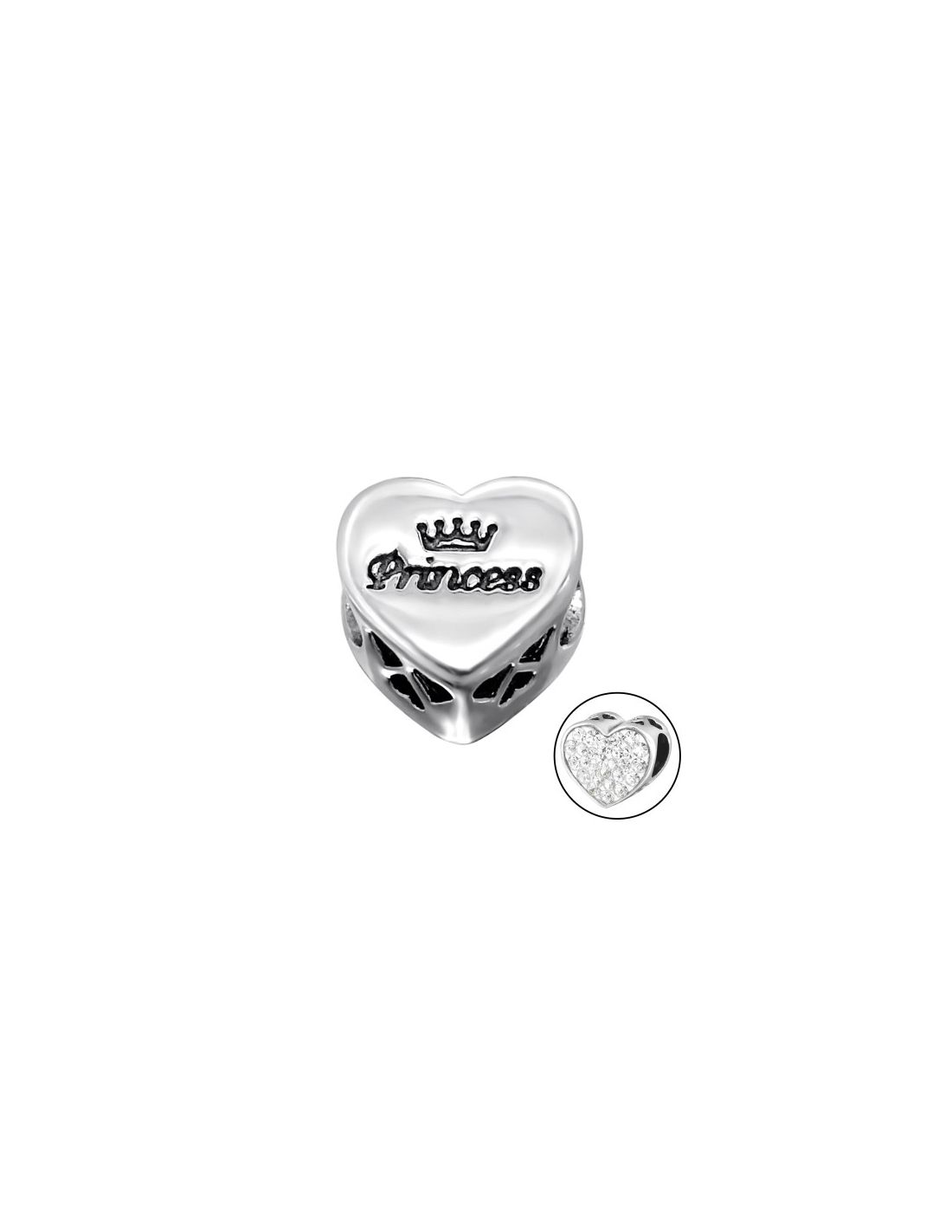 Charms de Plata 925 Heart Princess 10414