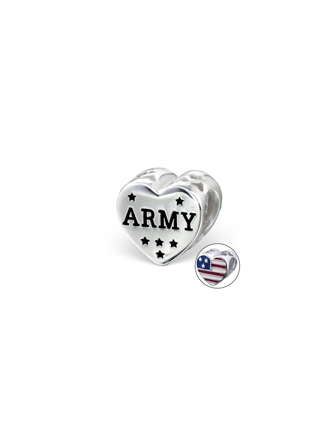 Charms de Plata 925 Heart Army 16829