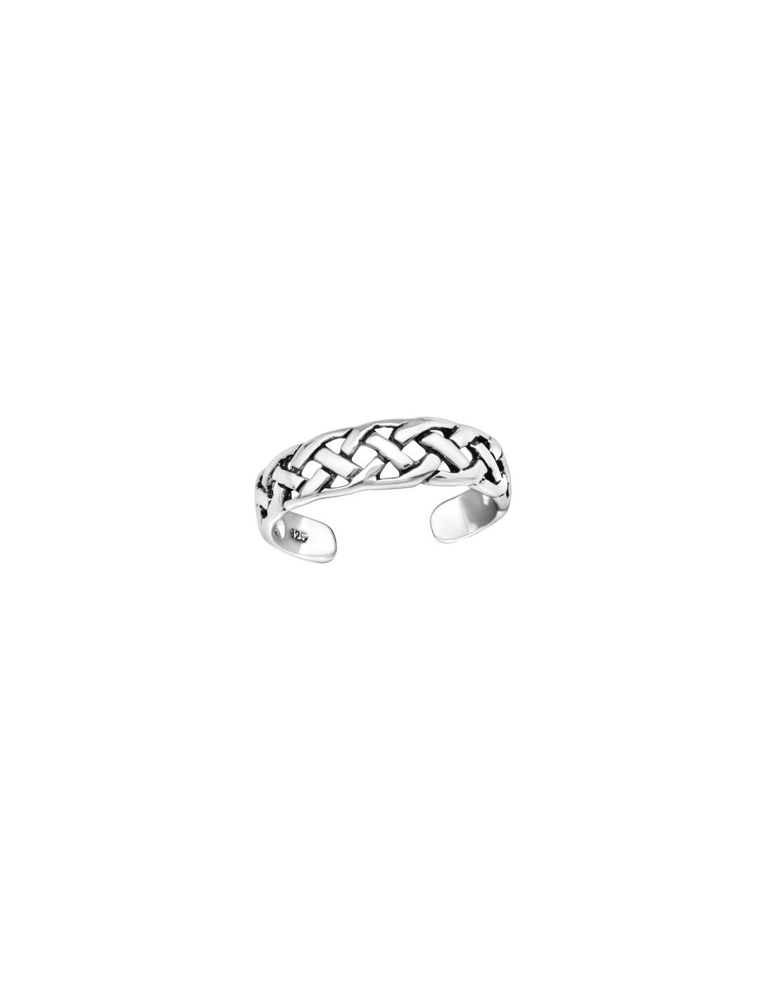 Anillo de Plata 925 Ajustable Weaving...