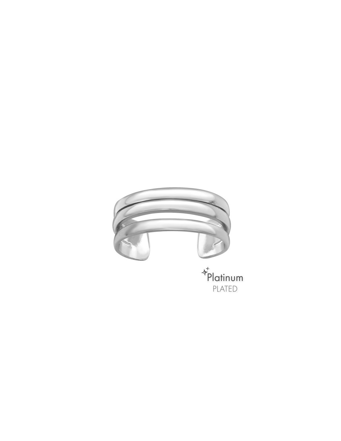Anillo de Plata 925 Ajustable Triple...