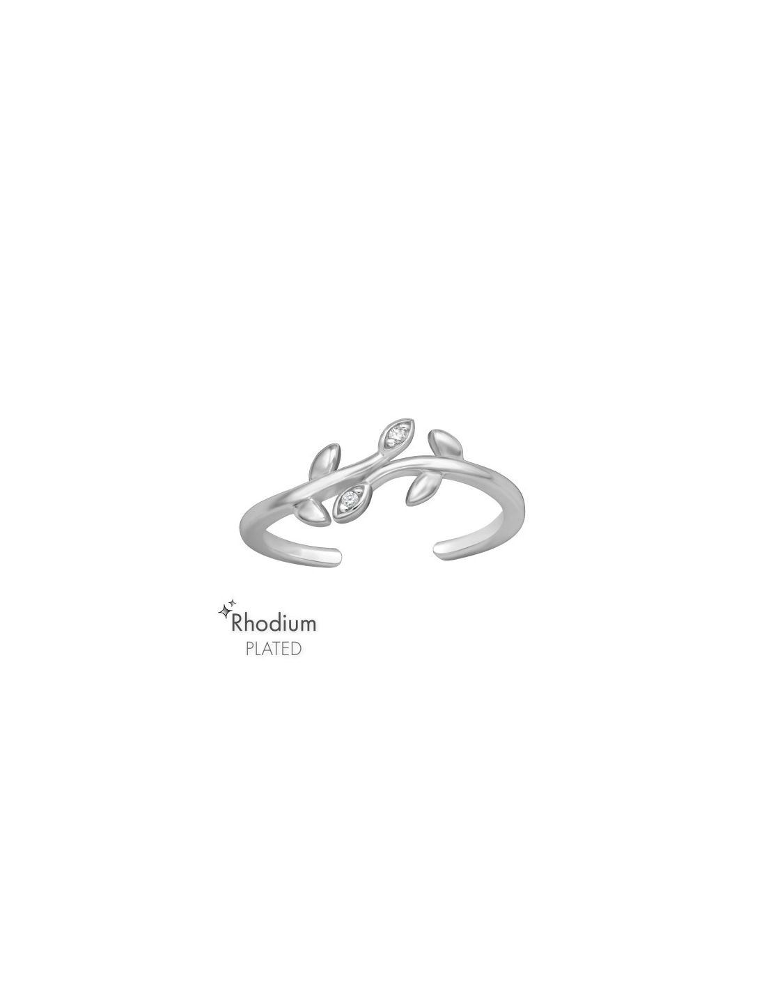 Anillo de Plata 925 Ajustable Leaves...