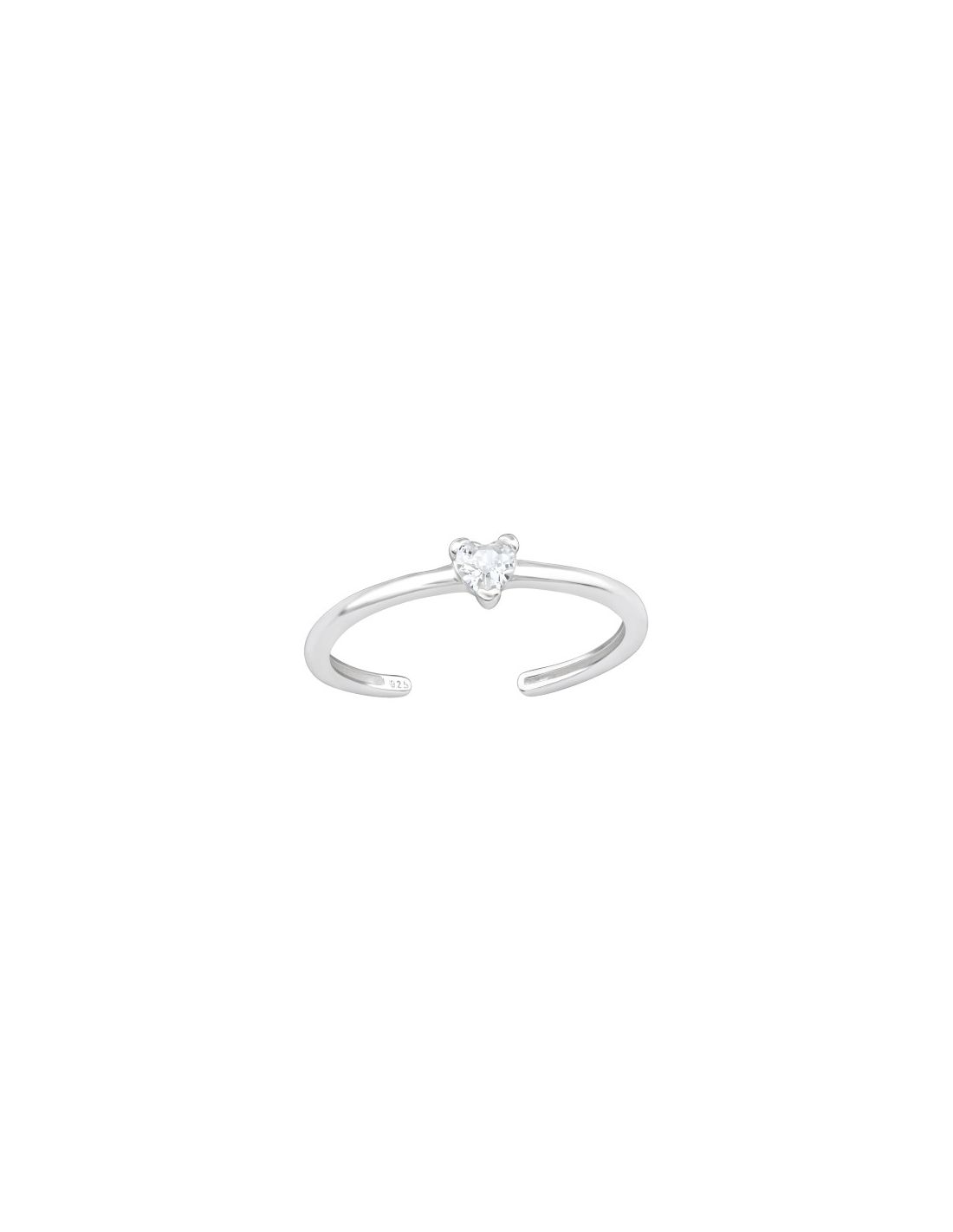 Anillo de Plata 925 Ajustable Heart...