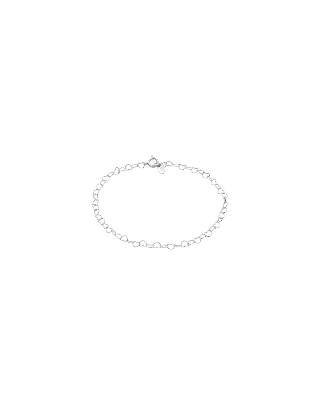 Pulsera de plata 925 de 18Cm Heart Chain