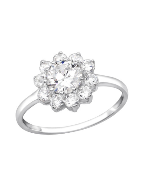 Anillo de plata 925 Flower...