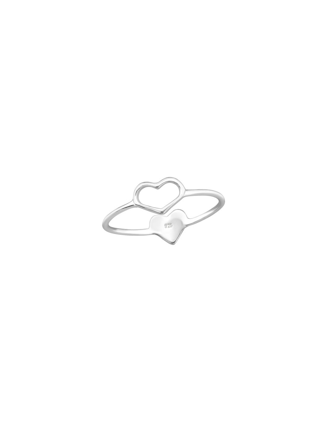 Anillo de plata 925 Double Heart...