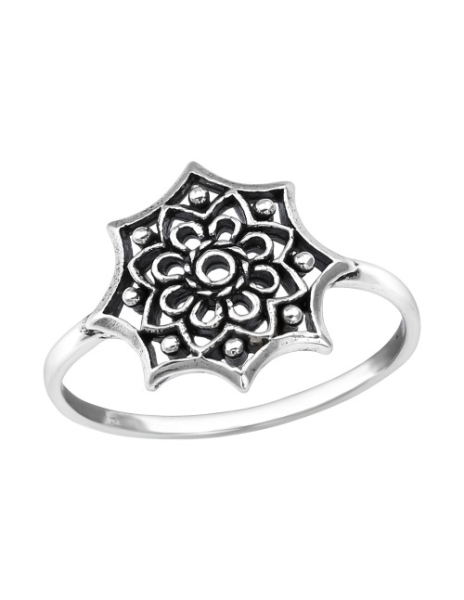 Anillo de plata 925 Flower...