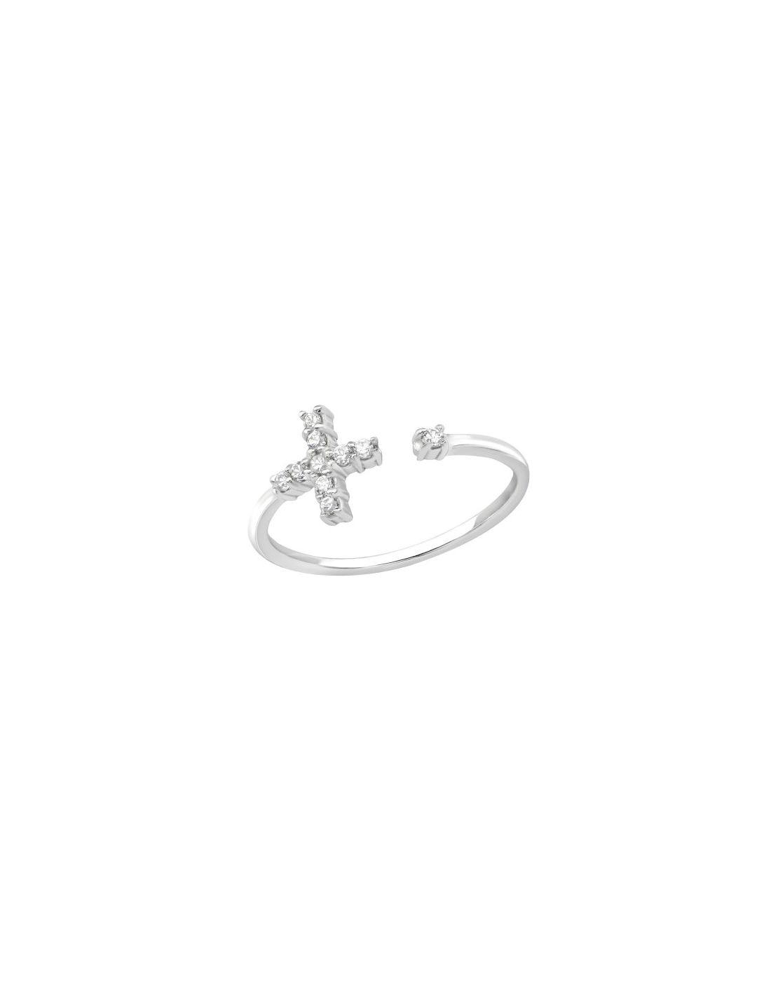 Anillo de plata 925 Open Cross Talla  6