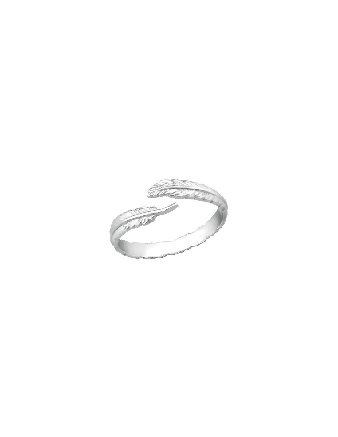 Anillo de plata 925 Open Feather...