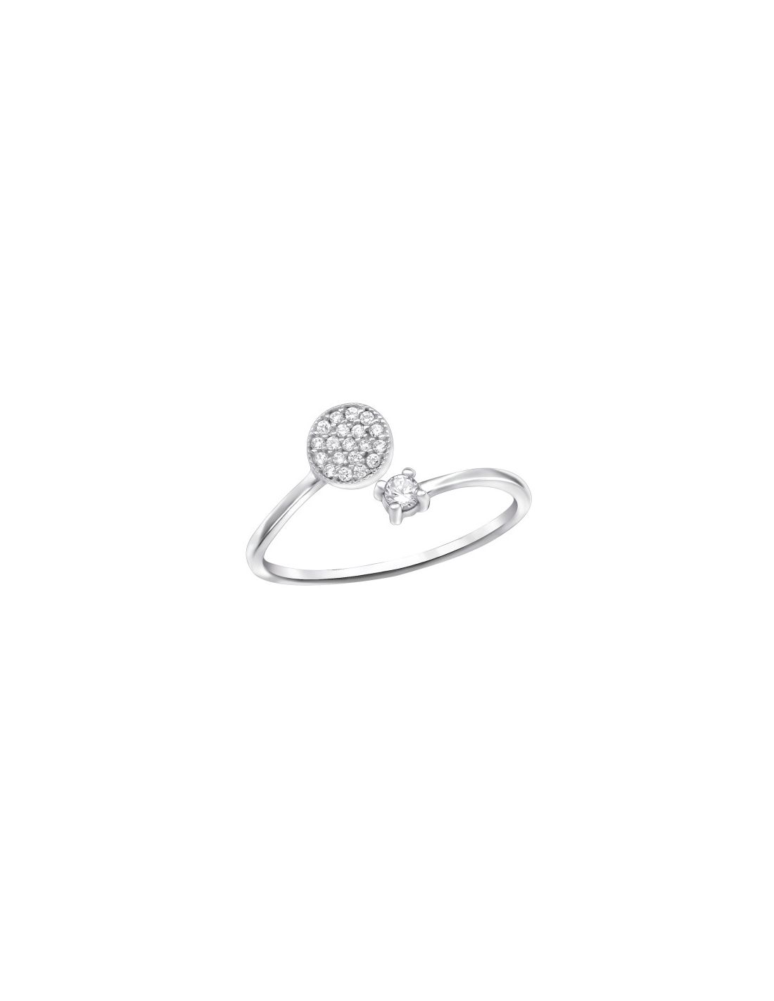 Anillo de plata 925 Open Micro Pave...