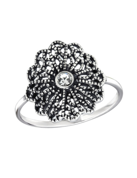 Anillo de plata 925 Flower...