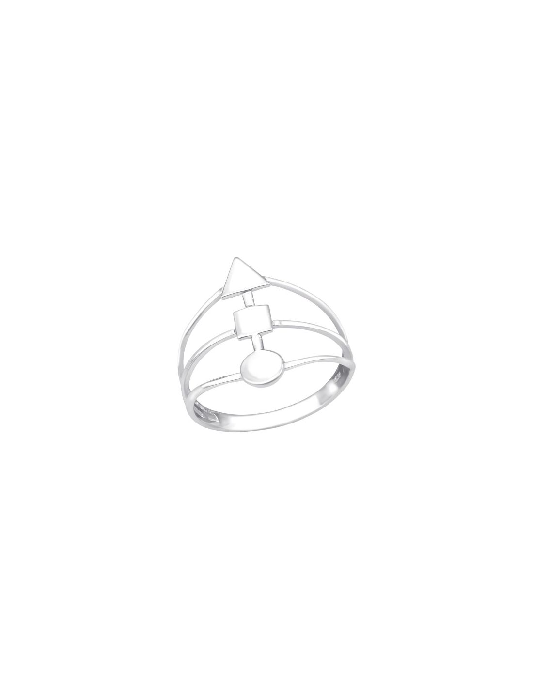 Anillo de plata 925 Geometric Shapes...