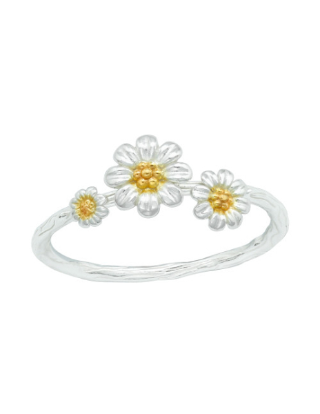 Anillo de plata 925 Flower...