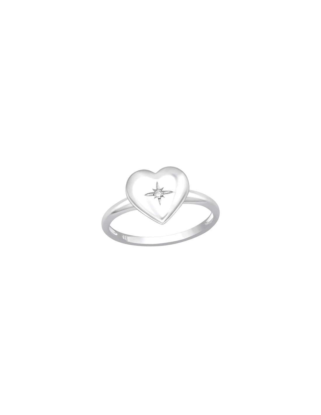 Anillo de plata 925 Heart 10Mm Talla  8