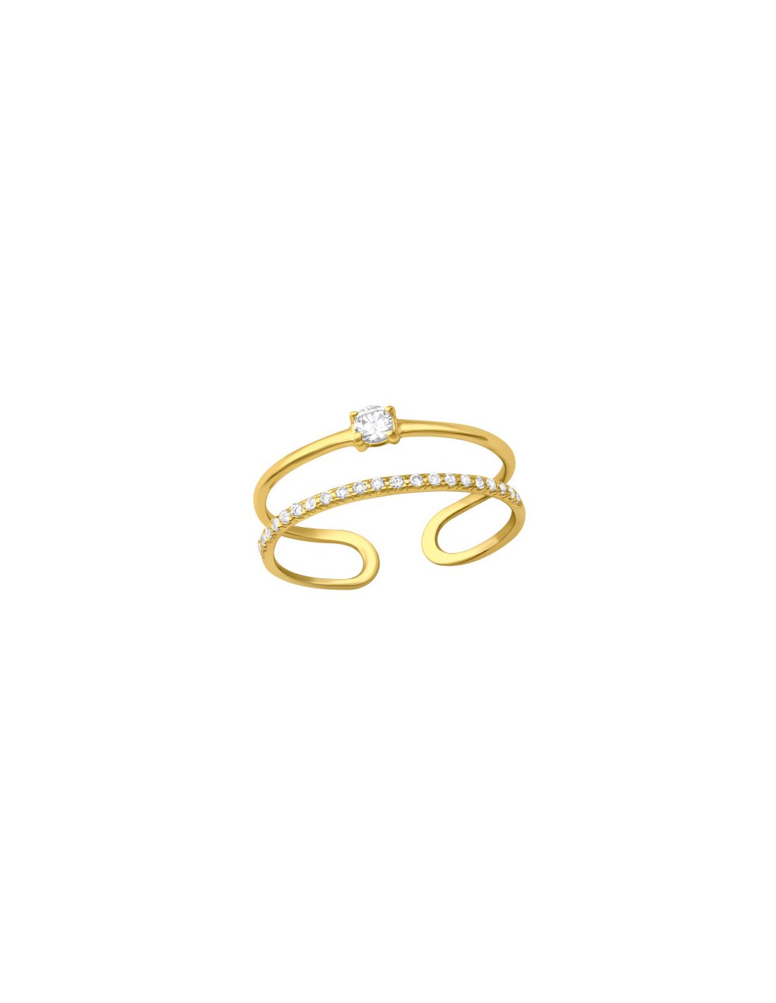 Anillo de plata 925 Open Double Line...
