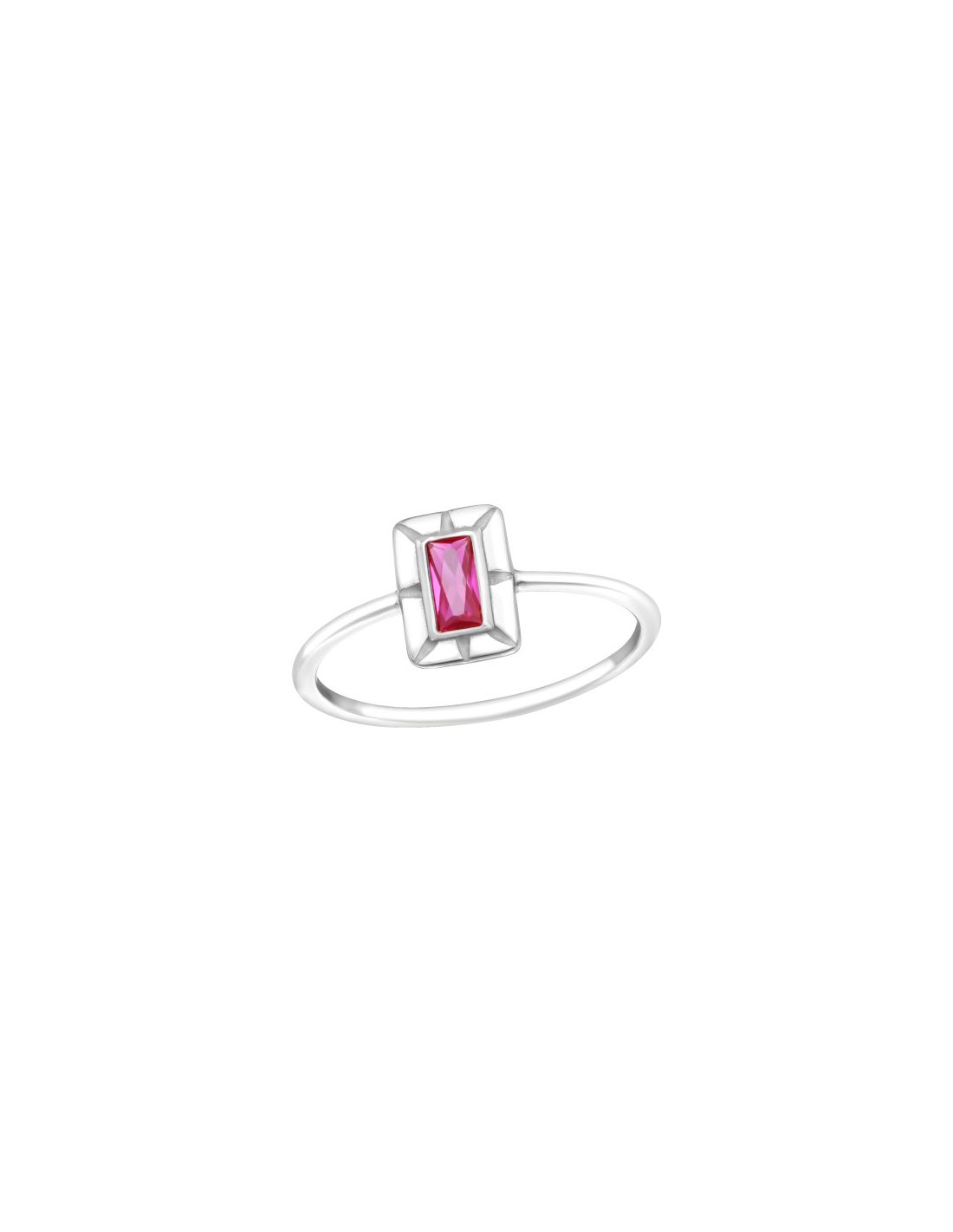 Anillo de plata 925 Baguette Talla  8