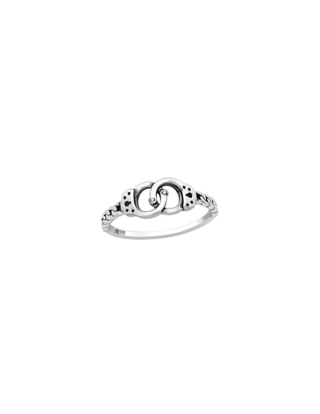 Anillo de plata 925 Handcuffs Talla  8