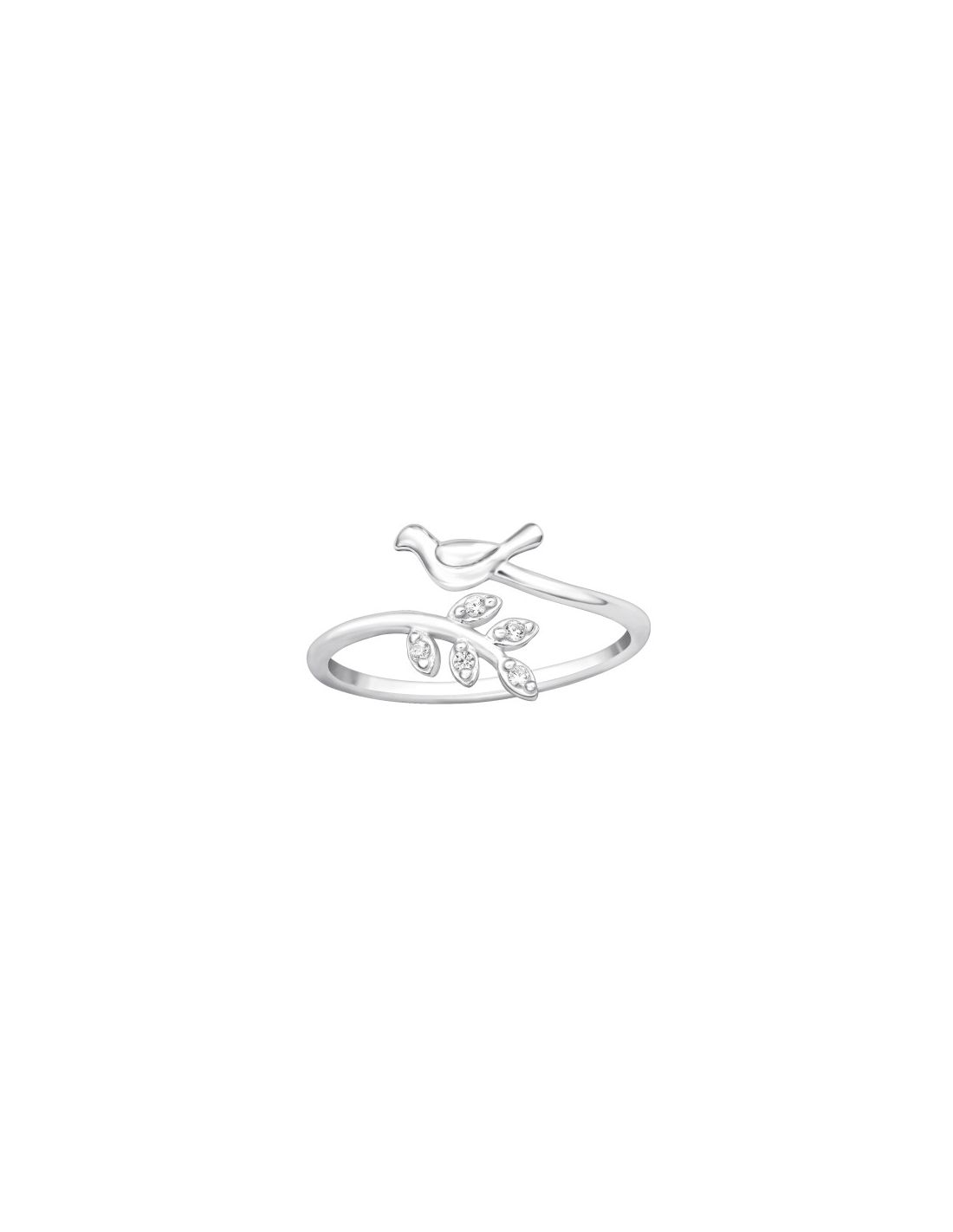 Anillo de plata 925 Bird And Leaf...