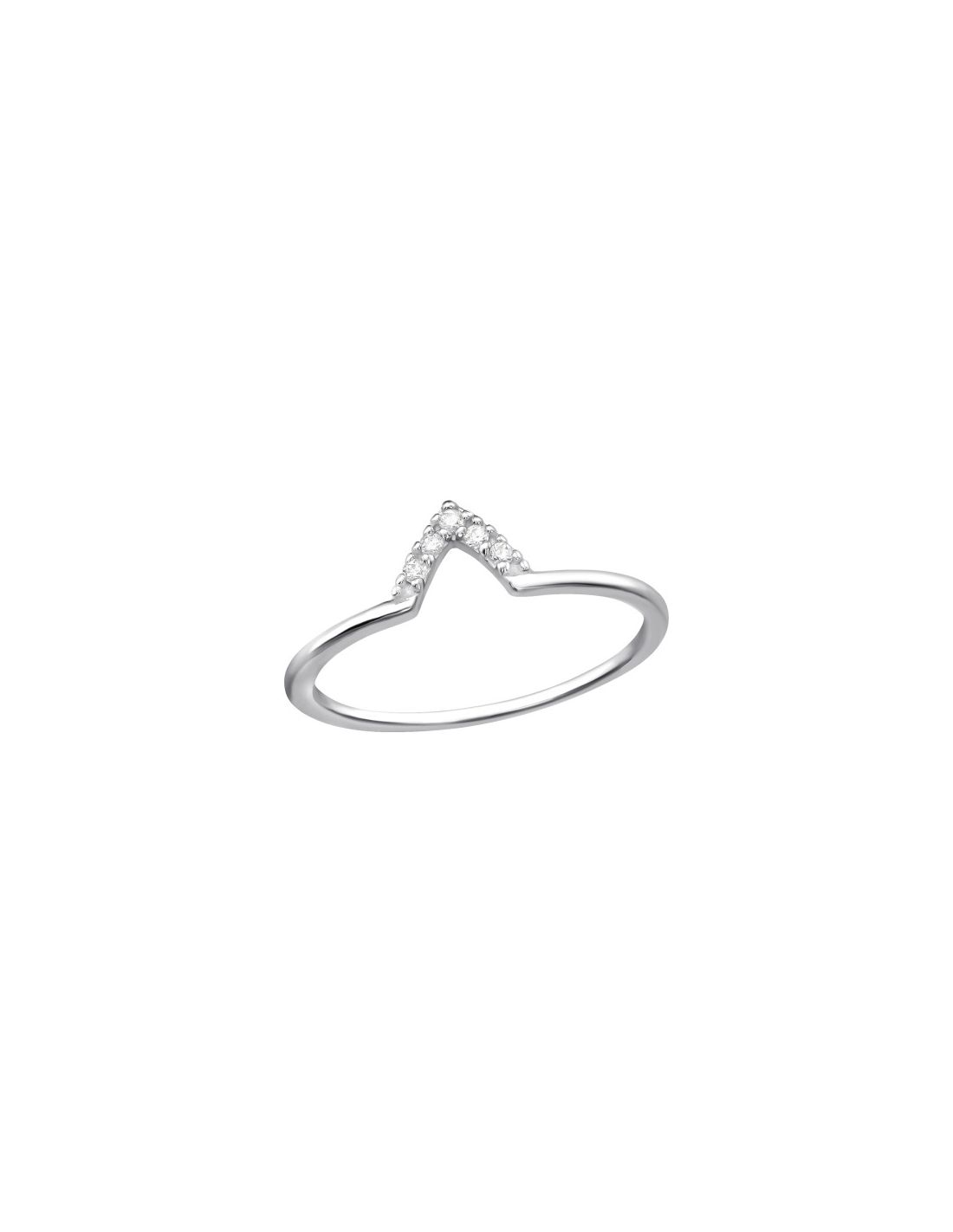 Anillo de plata 925 V Shape Stackable...