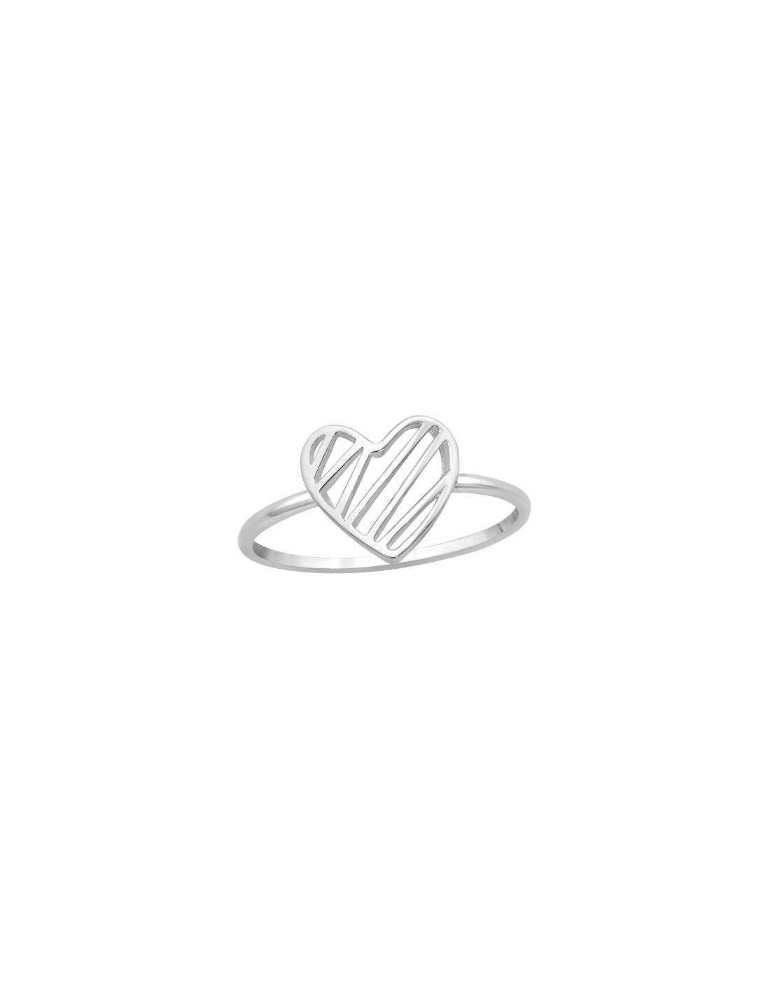 Anillo de plata 925 Patterned Heart...