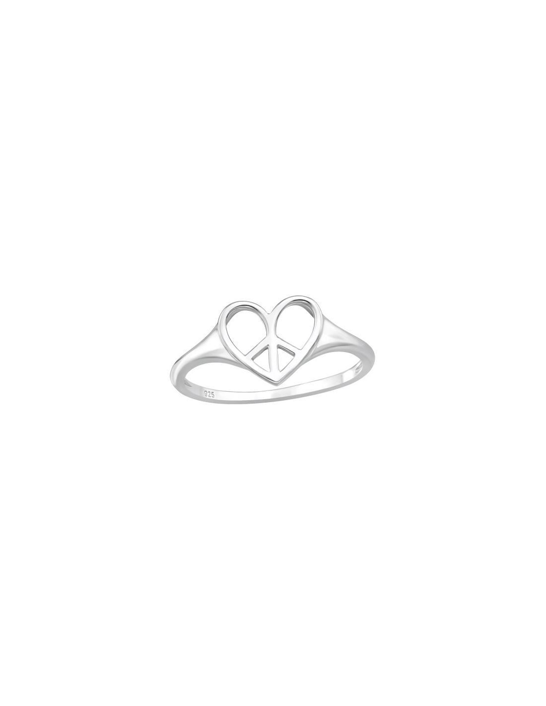 Anillo de plata 925 Heart Peace Talla  8