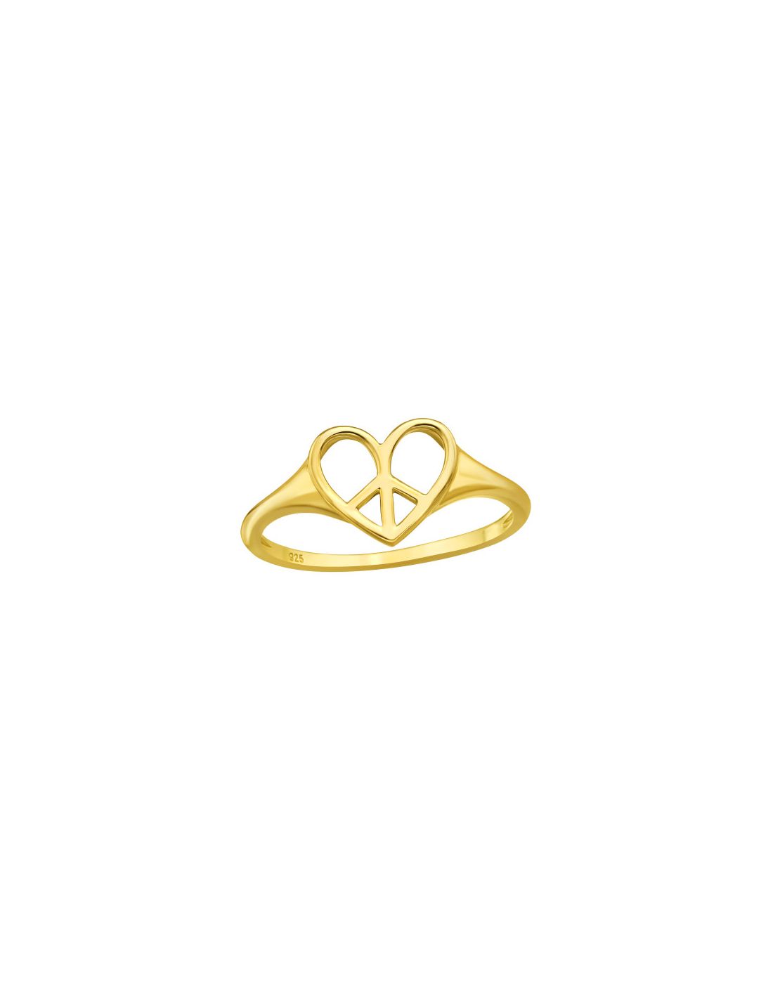 Anillo de plata 925 Heart Peace Talla  8