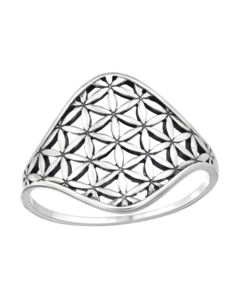 Anillo de plata 925 Flower...