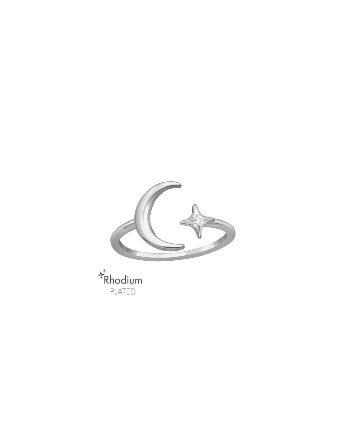 Anillo de plata 925 Crescent Moon &...