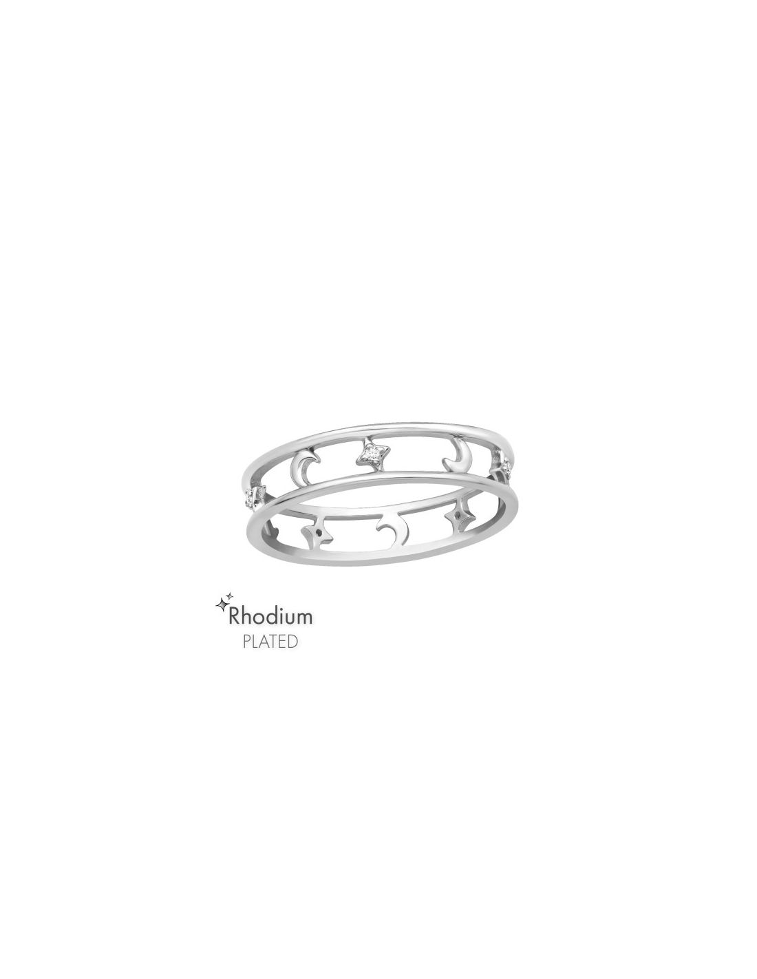 Anillo de plata 925 Alternating Moon...