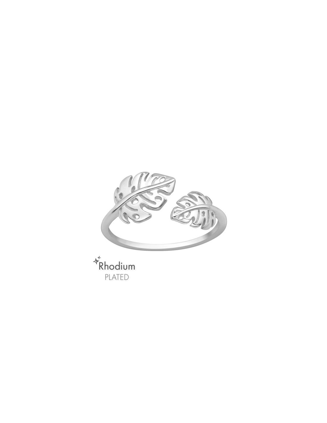 Anillo de plata 925 Monstera Leaf...