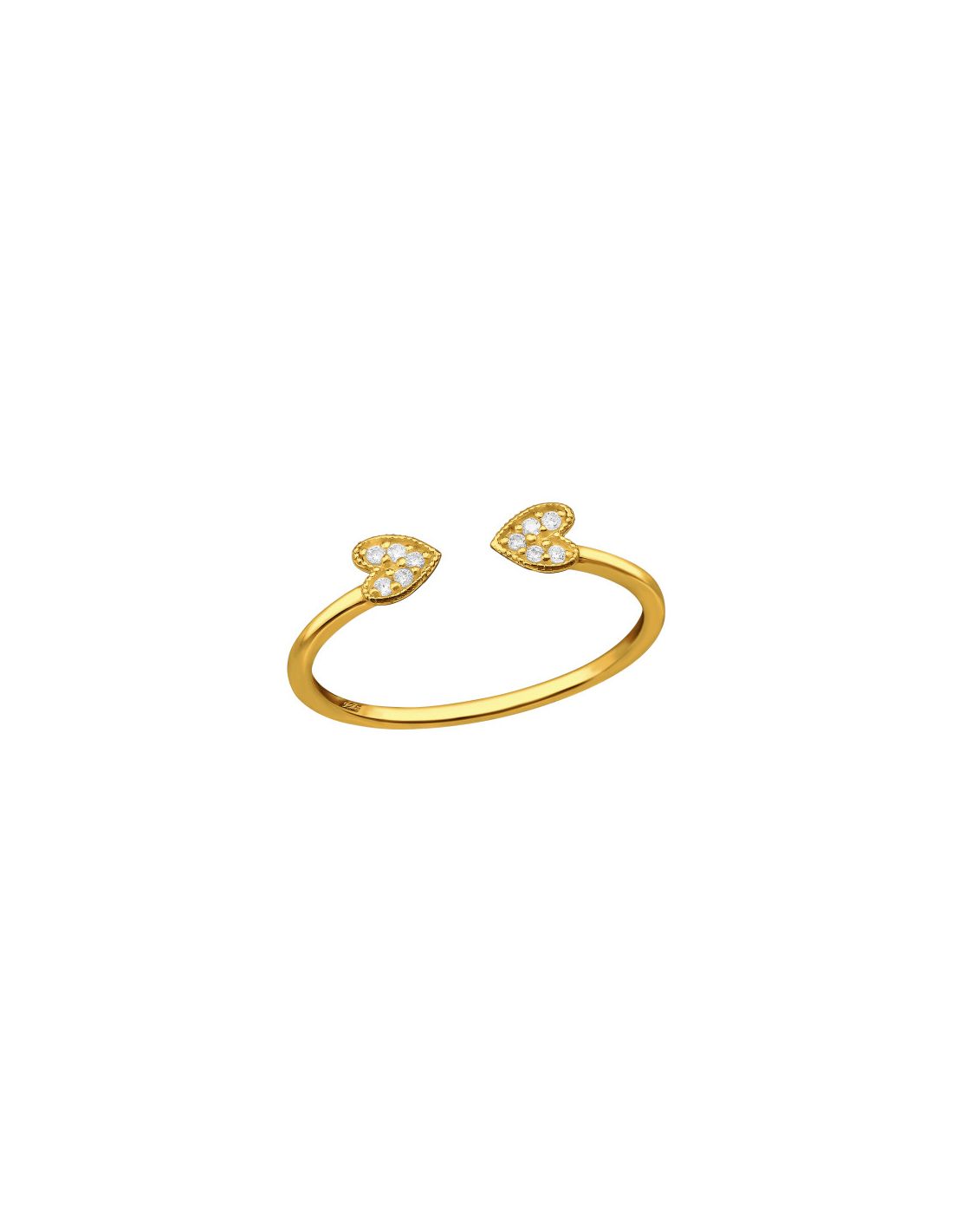 Anillo de plata 925 Double Heart...