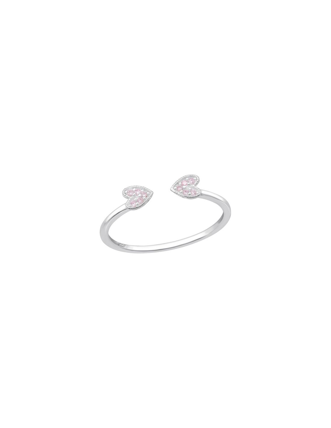 Anillo de plata 925 Double Heart...